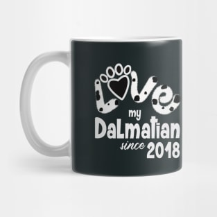 Love my dalmatian since 2018 Mug